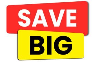 Save Big. Sale Sign, Label, Icon, Stock Vector Illustration.